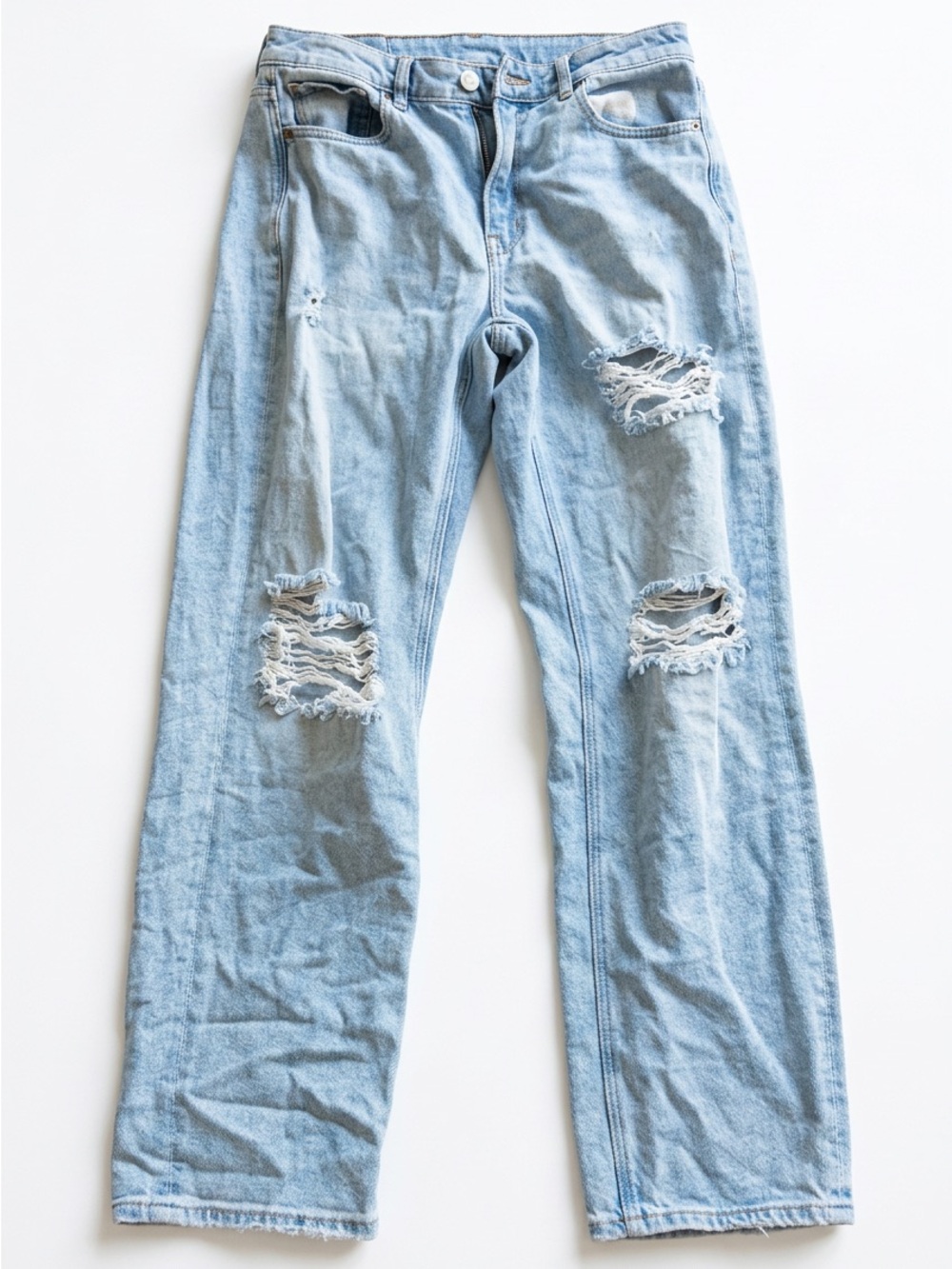 American Eagle Outfitters Light Blue Distressed Straight Jeans